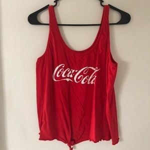 Coca Cola Graphic Red Tie Front Tank
